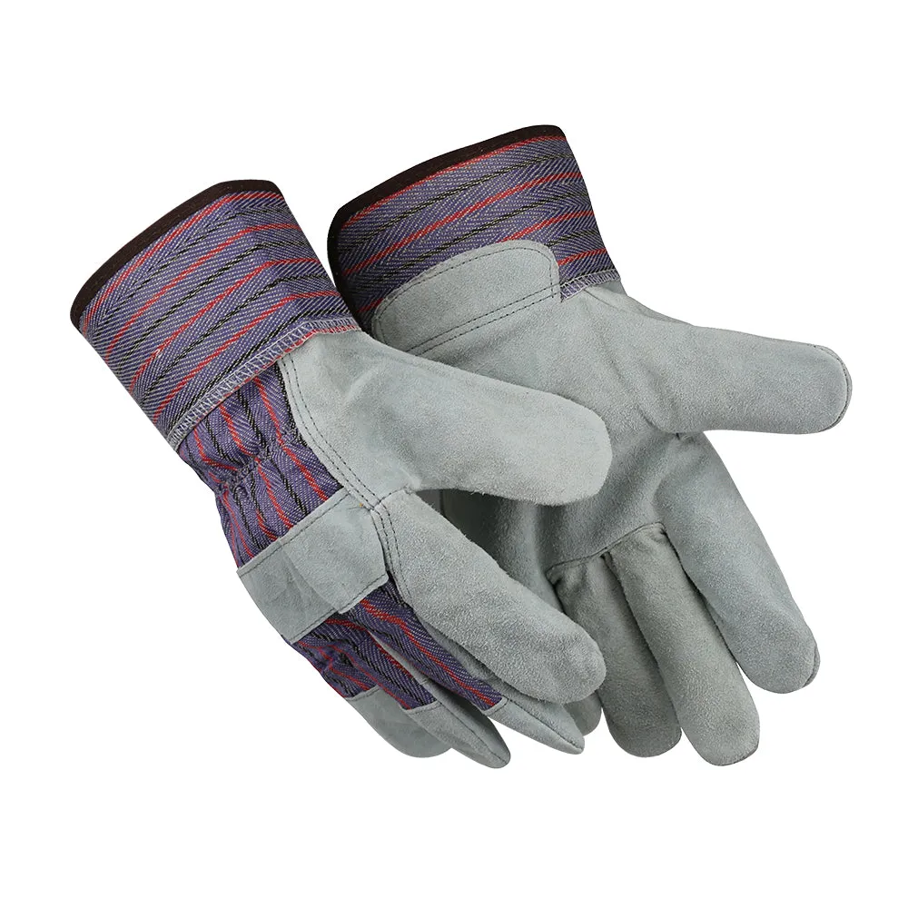 1 case (72 pairs)  Economy Split Cowhide Palm Leather Work Gloves - Size L