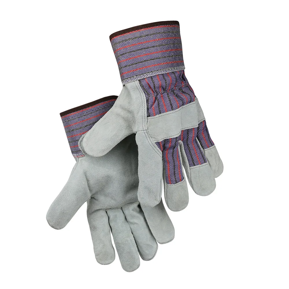 1 case (72 pairs)  Economy Split Cowhide Palm Leather Work Gloves - Size L