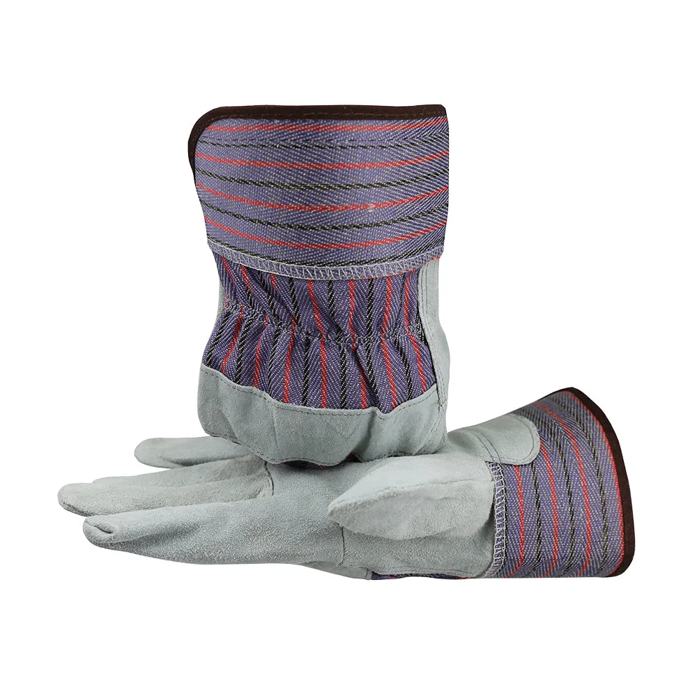 1 case (72 pairs)  Economy Split Cowhide Palm Leather Work Gloves - Size L