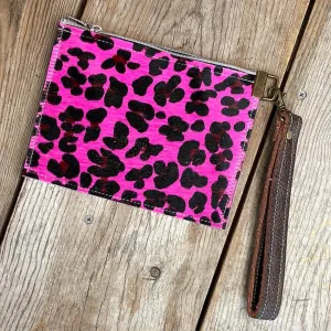 168 Make-up bag - Hot Pink Leopard w/ Western Sunset