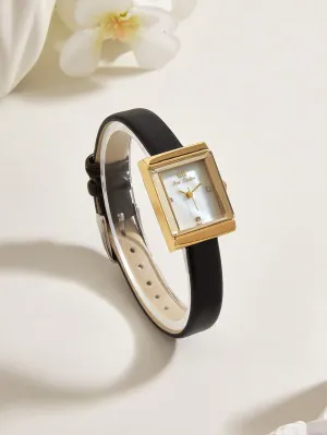 1pc Classic Simple Leisure Shell Surface Quartz Wristwatch