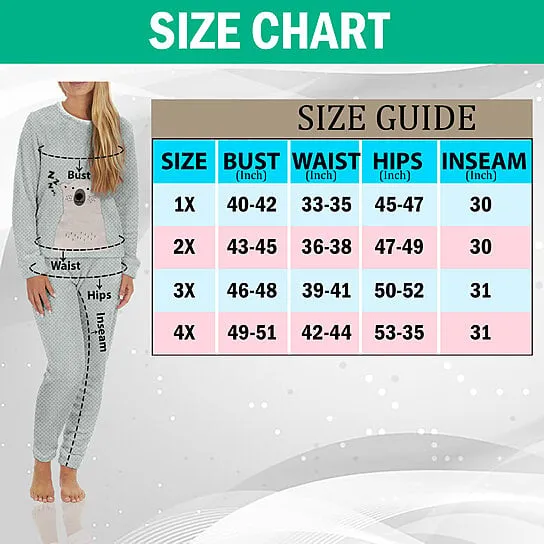 2-Piece Set: Women's Plush Popcorn Knit Top and Jogger Pants Pajama Set (Plus Size)