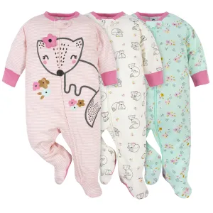 3-Pack Baby Girls Fox Sleep 'N Plays