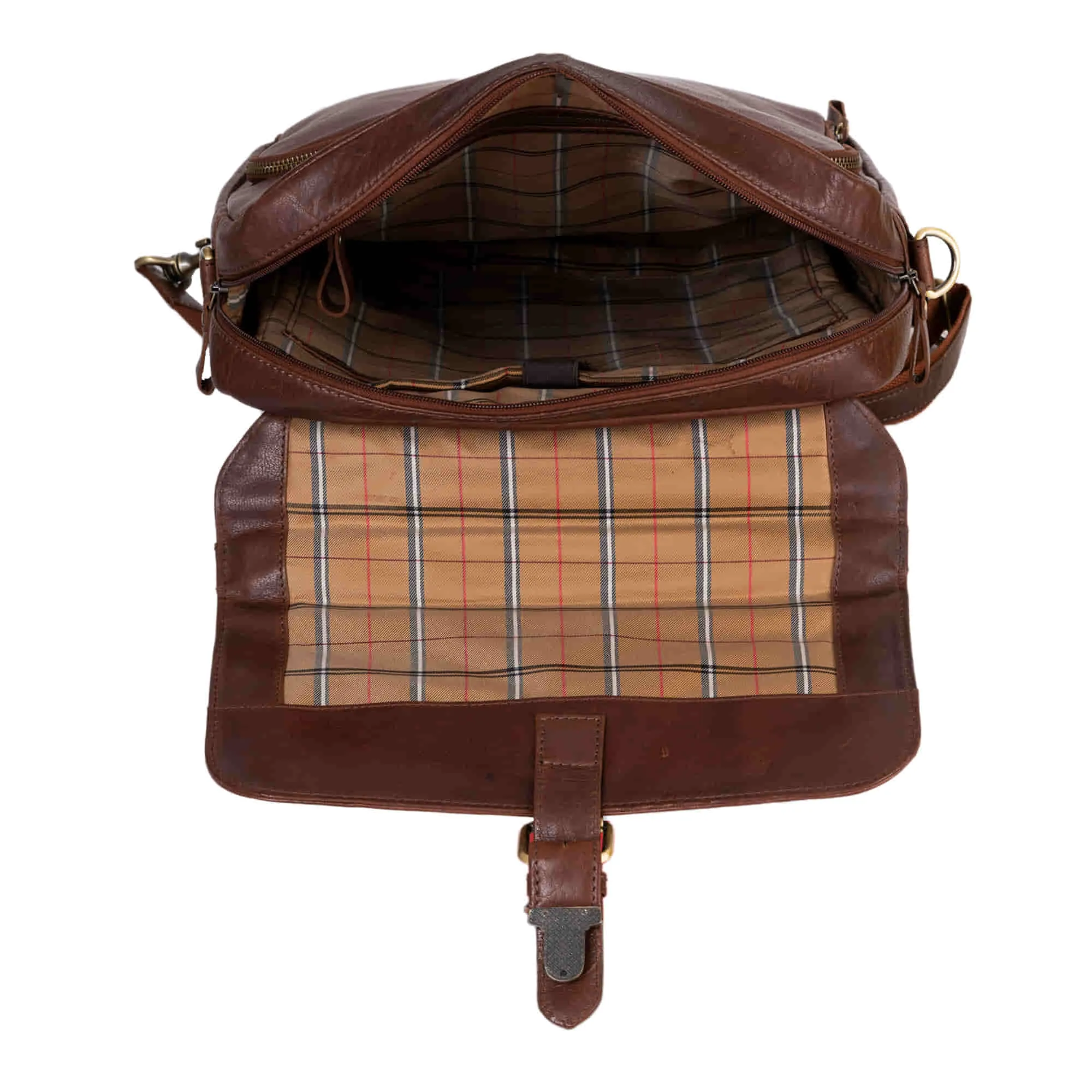 392600 Cross Body Messenger & Backpack in Full Grain Dark Brown Vintage Leather | Style n Craft