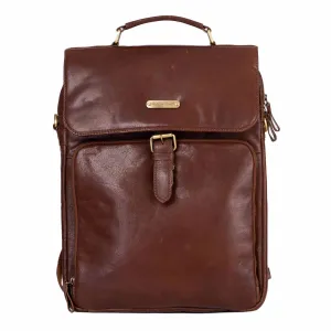 392600 Cross Body Messenger & Backpack in Full Grain Dark Brown Vintage Leather | Style n Craft