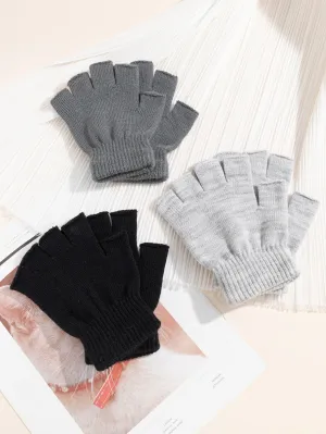 3pairs Fingerless Gloves - Multicolor- FD ⚡