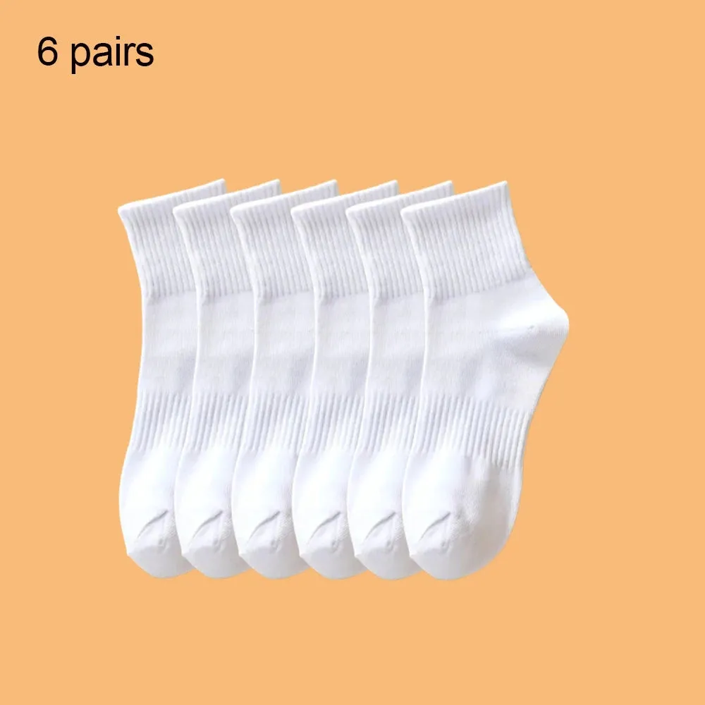 4 Pairs Solid Color Sports Ankle Socks - Soft Breathable, Men's Women's Summer Autumn Business Socks