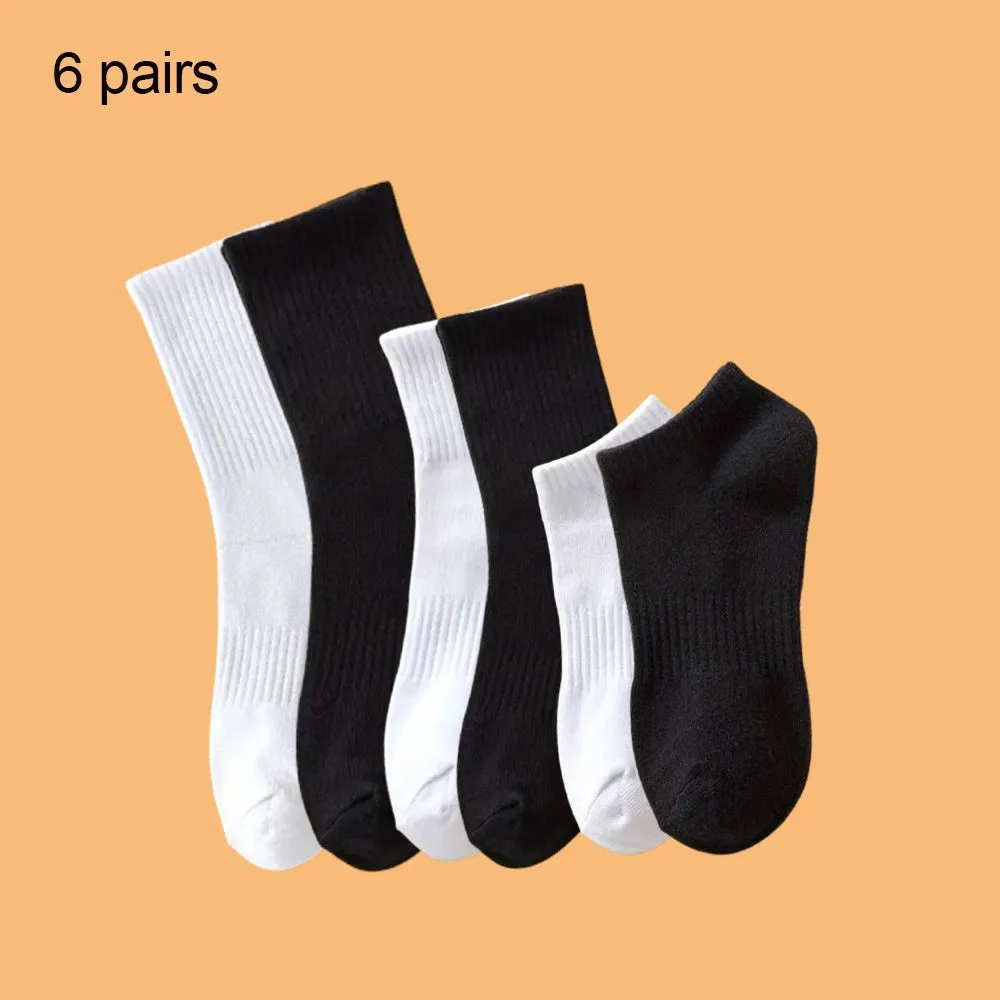 4 Pairs Solid Color Sports Ankle Socks - Soft Breathable, Men's Women's Summer Autumn Business Socks