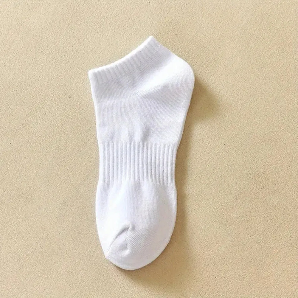 4 Pairs Solid Color Sports Ankle Socks - Soft Breathable, Men's Women's Summer Autumn Business Socks