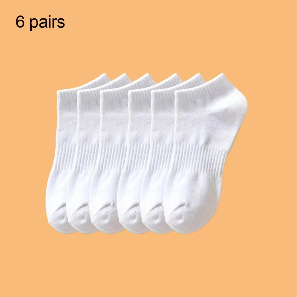 4 Pairs Solid Color Sports Ankle Socks - Soft Breathable, Men's Women's Summer Autumn Business Socks
