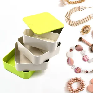 4700 4 Layers Jewelry Box, 360 Degree Rotating Jewelry Box, Jewelry and Earring Organizer Box, Accessory Storage Box