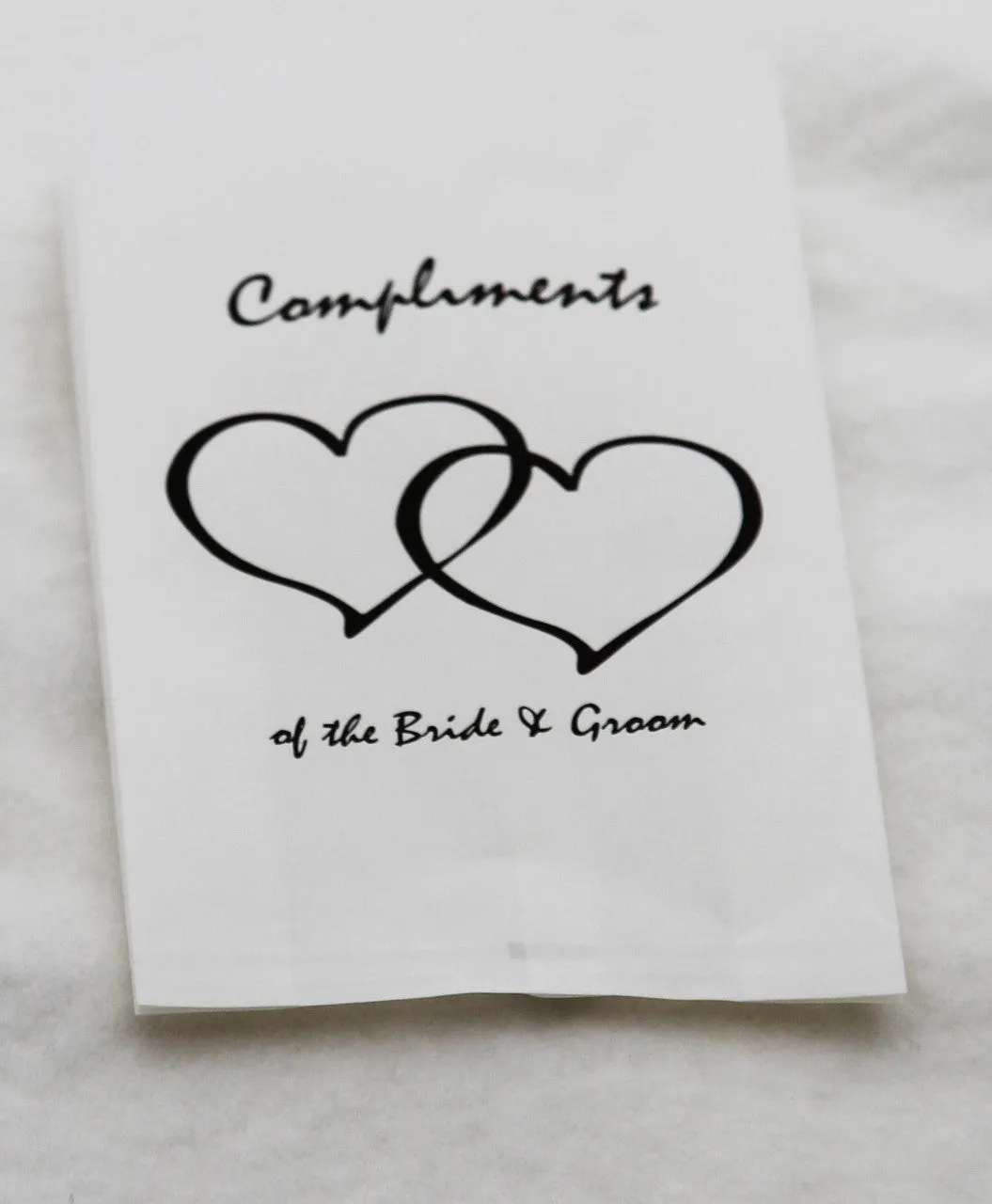 50 Pack Wedding Cake Bags Greaseproof Wax Paper Slice Take Home Favour Heart n Message