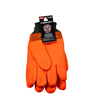 #690 Orange PVC Snow Chain, knit wrist