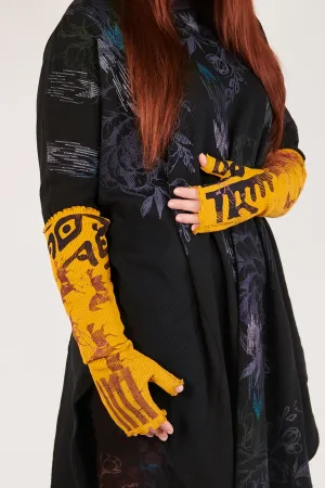 8115 Long Fingerless Thermal Gloves Turmeric-P