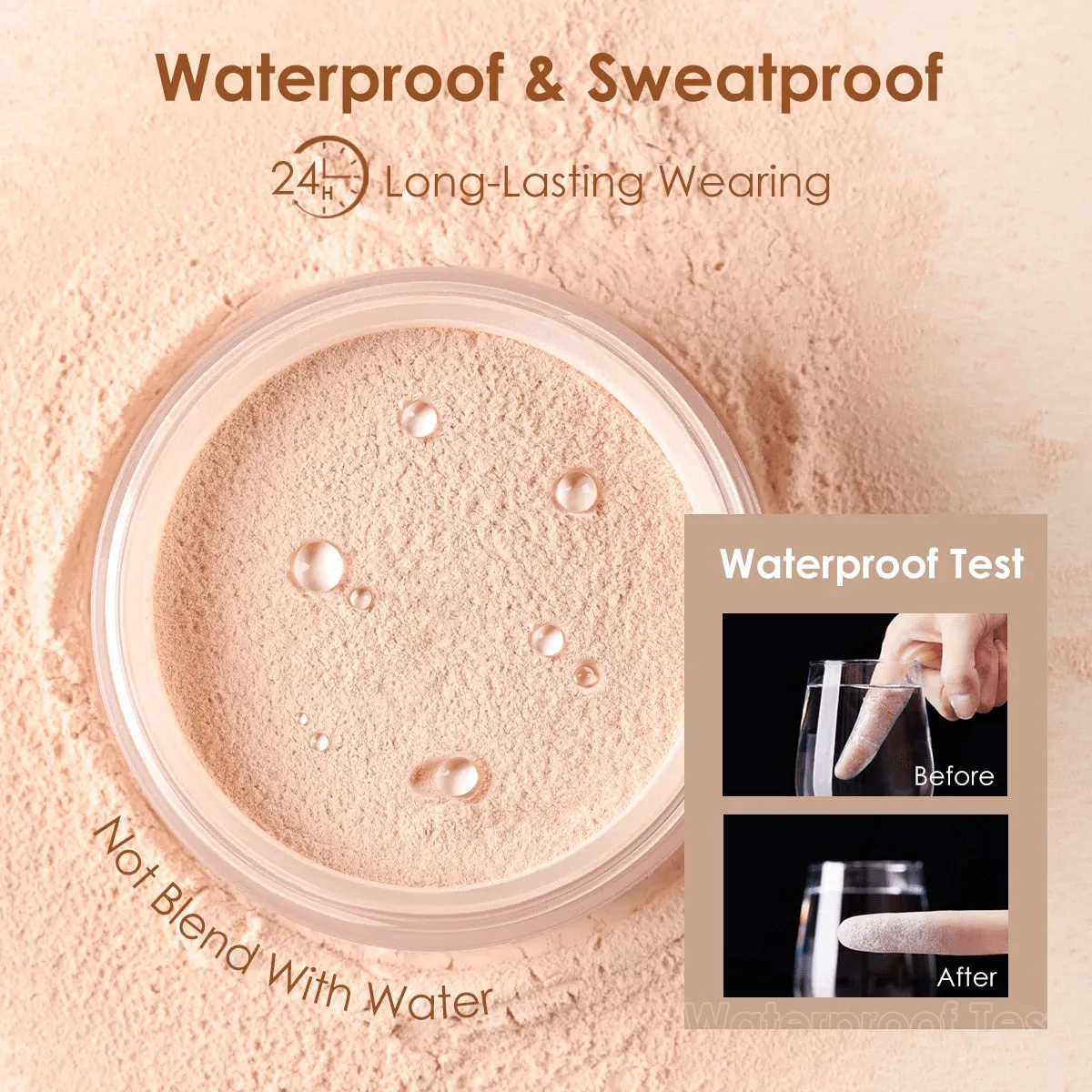 9-Color Waterproof Loose Powder - Long-Lasting and Oil-Control Makeup