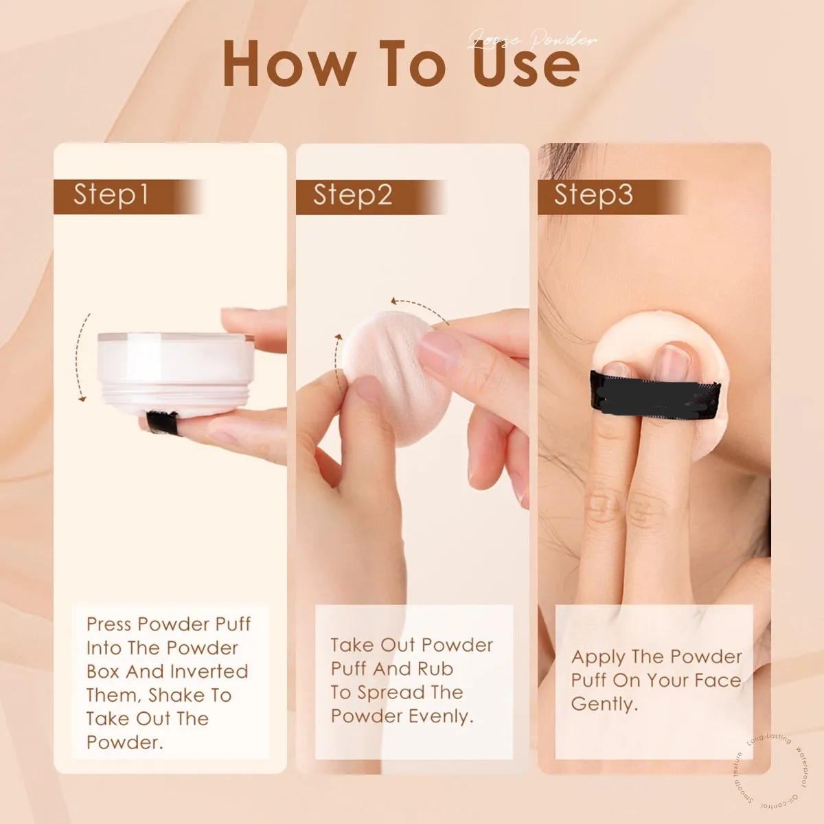 9-Color Waterproof Loose Powder - Long-Lasting and Oil-Control Makeup