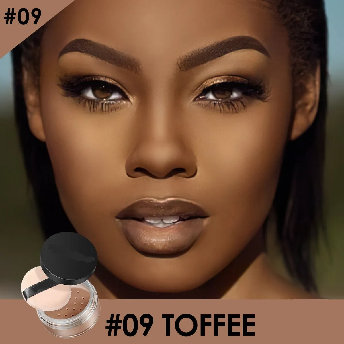 9-Color Waterproof Loose Powder - Long-Lasting and Oil-Control Makeup
