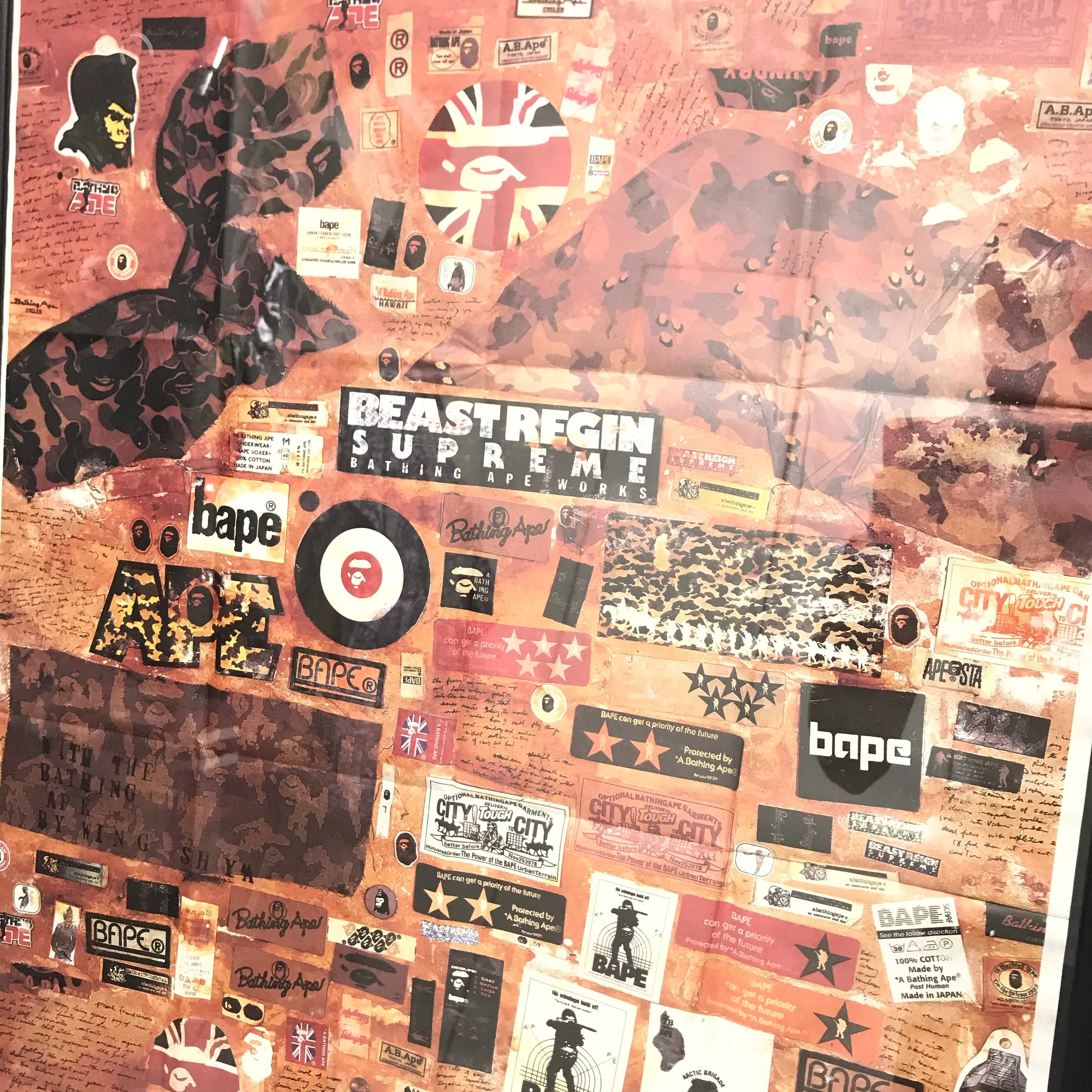 A Bathing Ape Bape Vintage 90's Logo Collage Poster