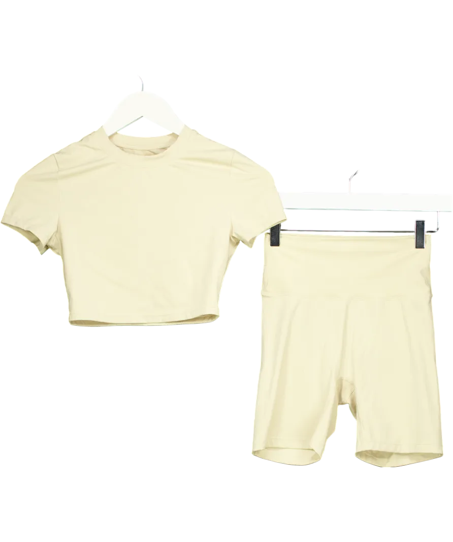 Adanola Beige Ultimate Short Sleeve Top   Ultimate Crop Shorts UK 6