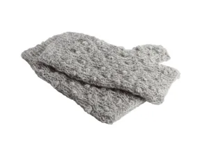 Aelita Fingerless Gloves Light Grey - Animana