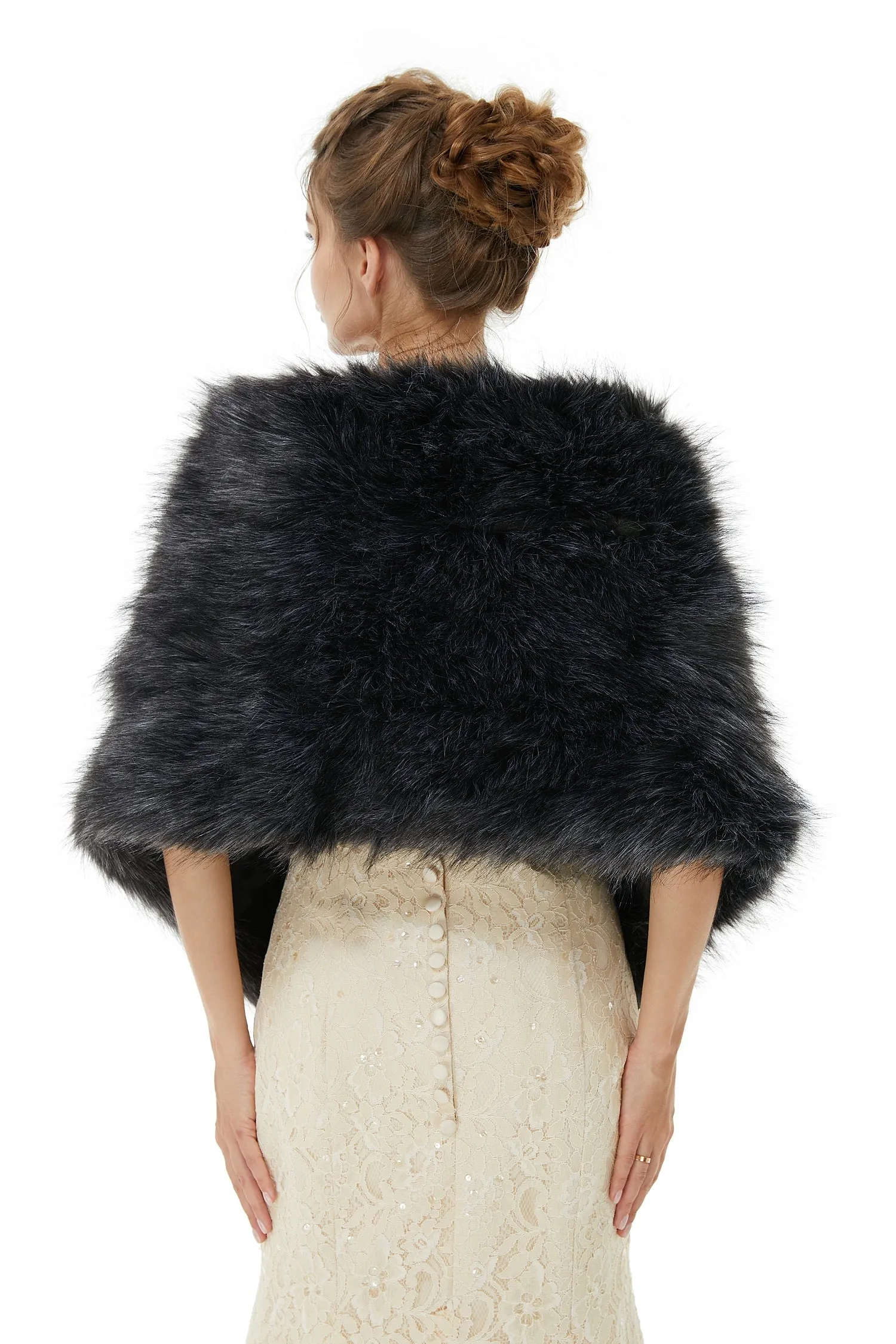 Alice- Winter Faux Fur Wedding Wrap