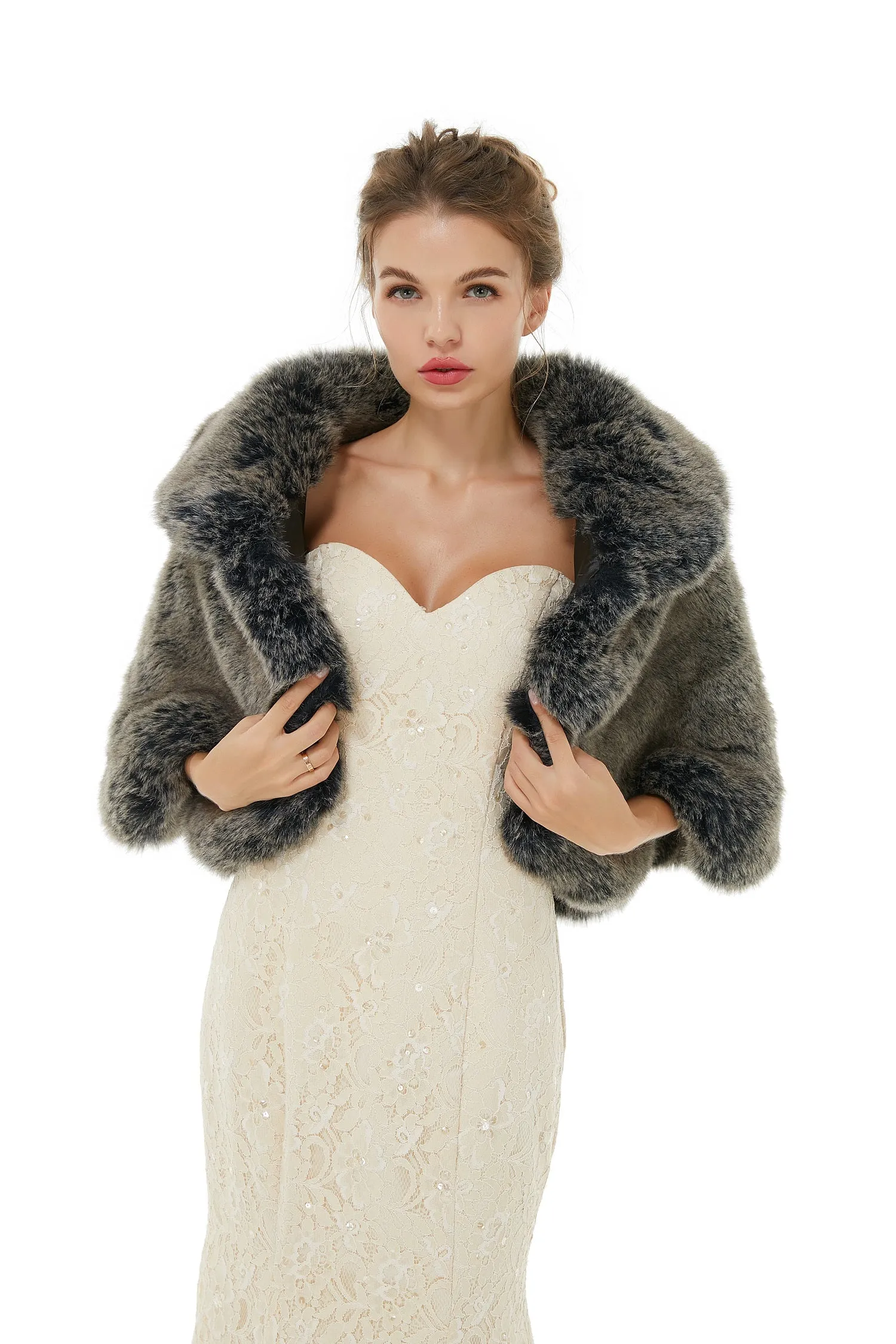 Amey - Winter Faux Fur Wedding Wrap