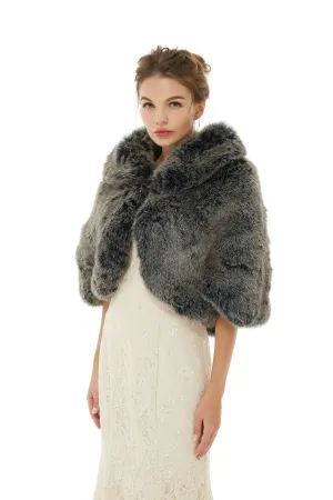 Amey - Winter Faux Fur Wedding Wrap