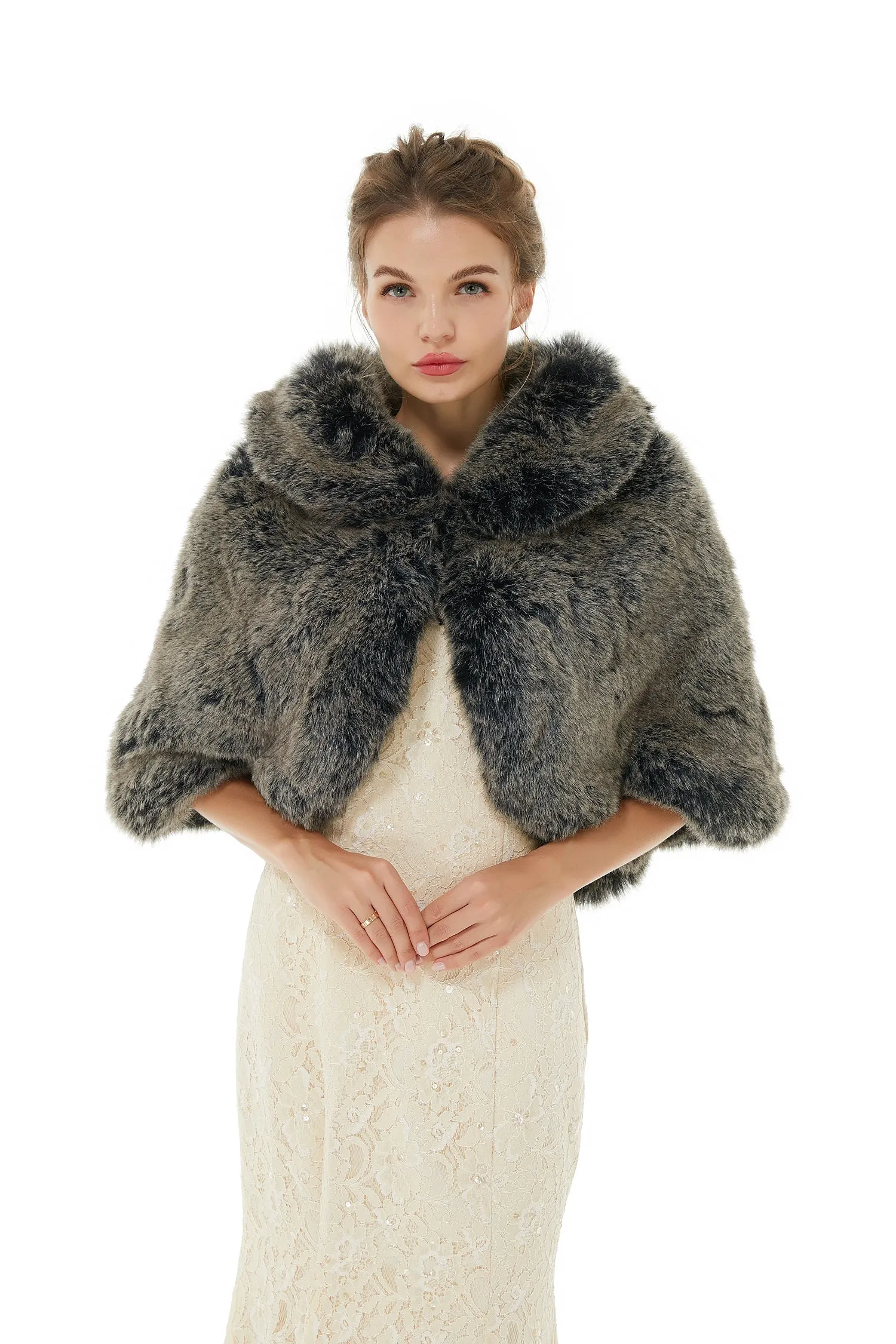 Amey - Winter Faux Fur Wedding Wrap