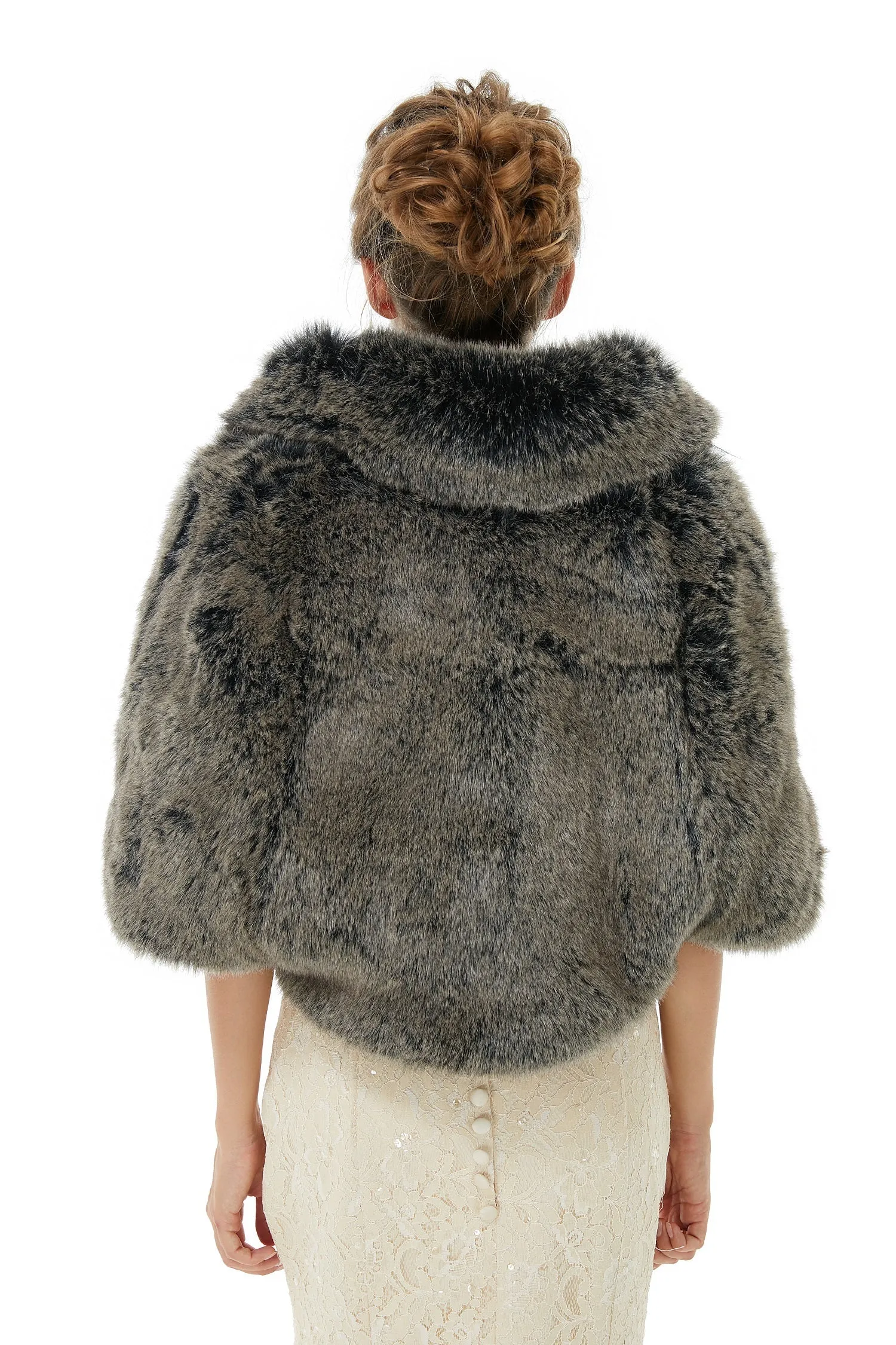 Amey - Winter Faux Fur Wedding Wrap