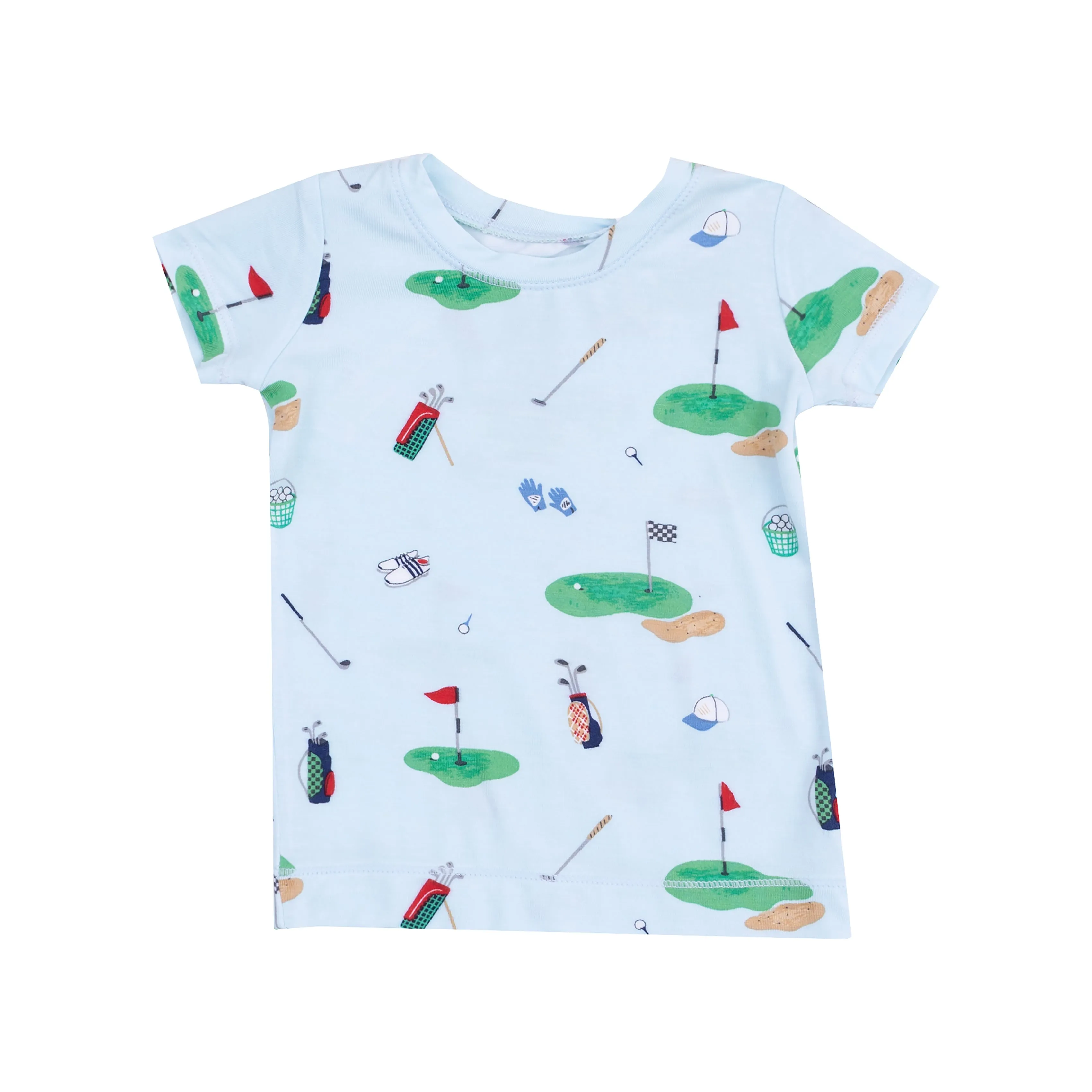 Angel Dear Short Sleeve Loungewear Set - Golf Things Blue