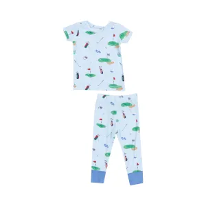 Angel Dear Short Sleeve Loungewear Set - Golf Things Blue