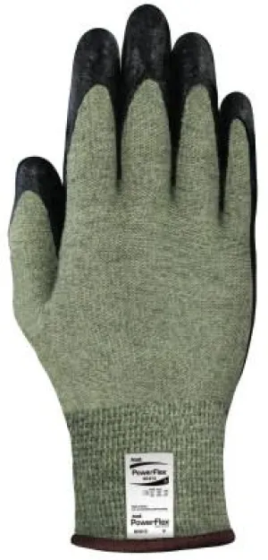 Ansell PowerFlex Cut Resistant Gloves, Size 11, Black, 80-813-11