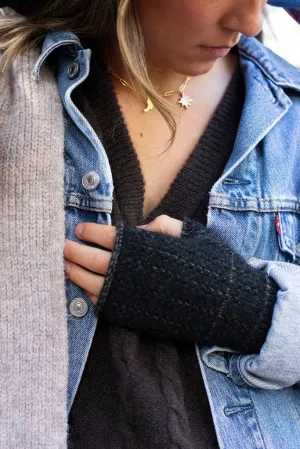 Antler NZ Florence Fingerless Gloves - Black Marle