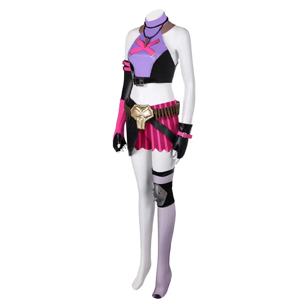 Arcane: League of Legends Season 2 Jinx Purple Outfits Cosplay Costume Halloween Carnival Suit