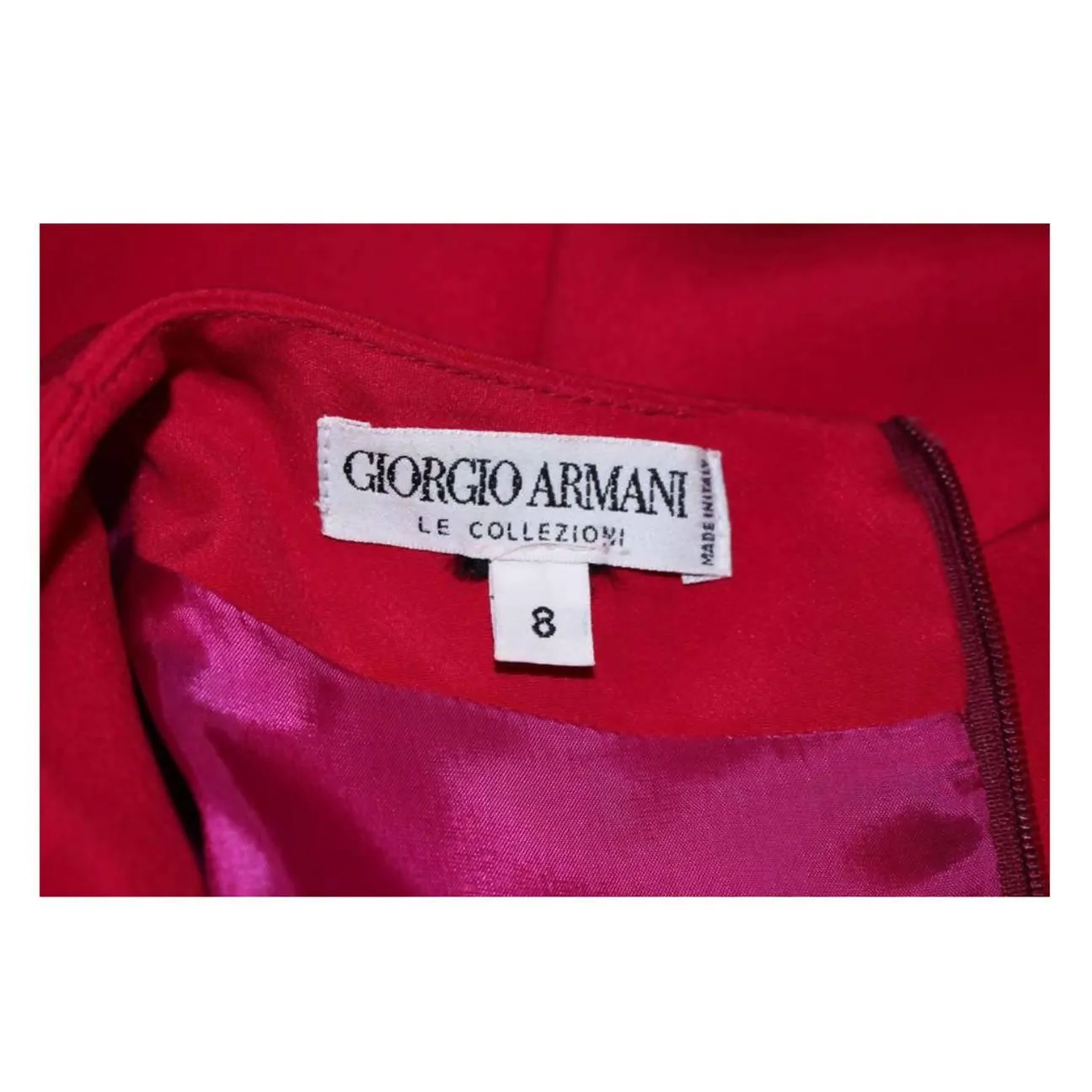 ARMANI Magenta Drape Silk Dress | US 8/10