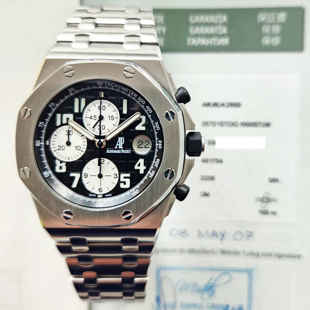 Audemars Piguet Royal Oak Offshore 25721ST.OO.1000ST.08 Black Dial May 2007