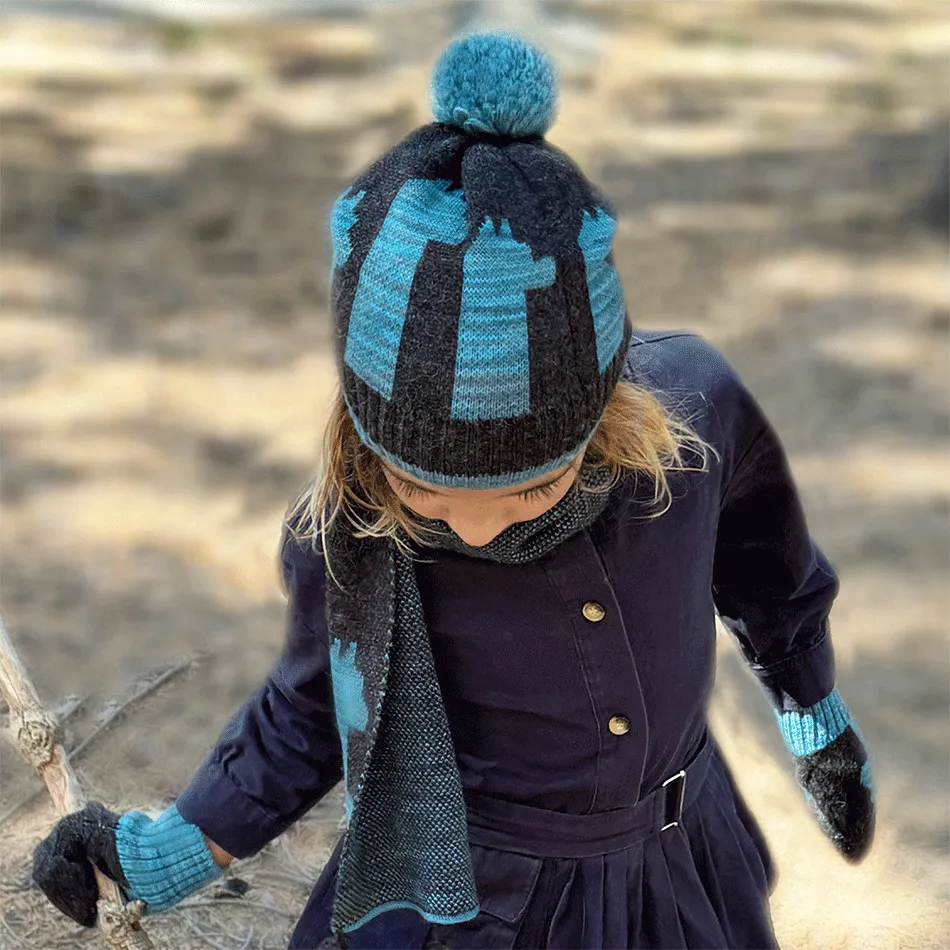 Baby Alpaca Kid's Mittens - Blue Alpaca, Peru