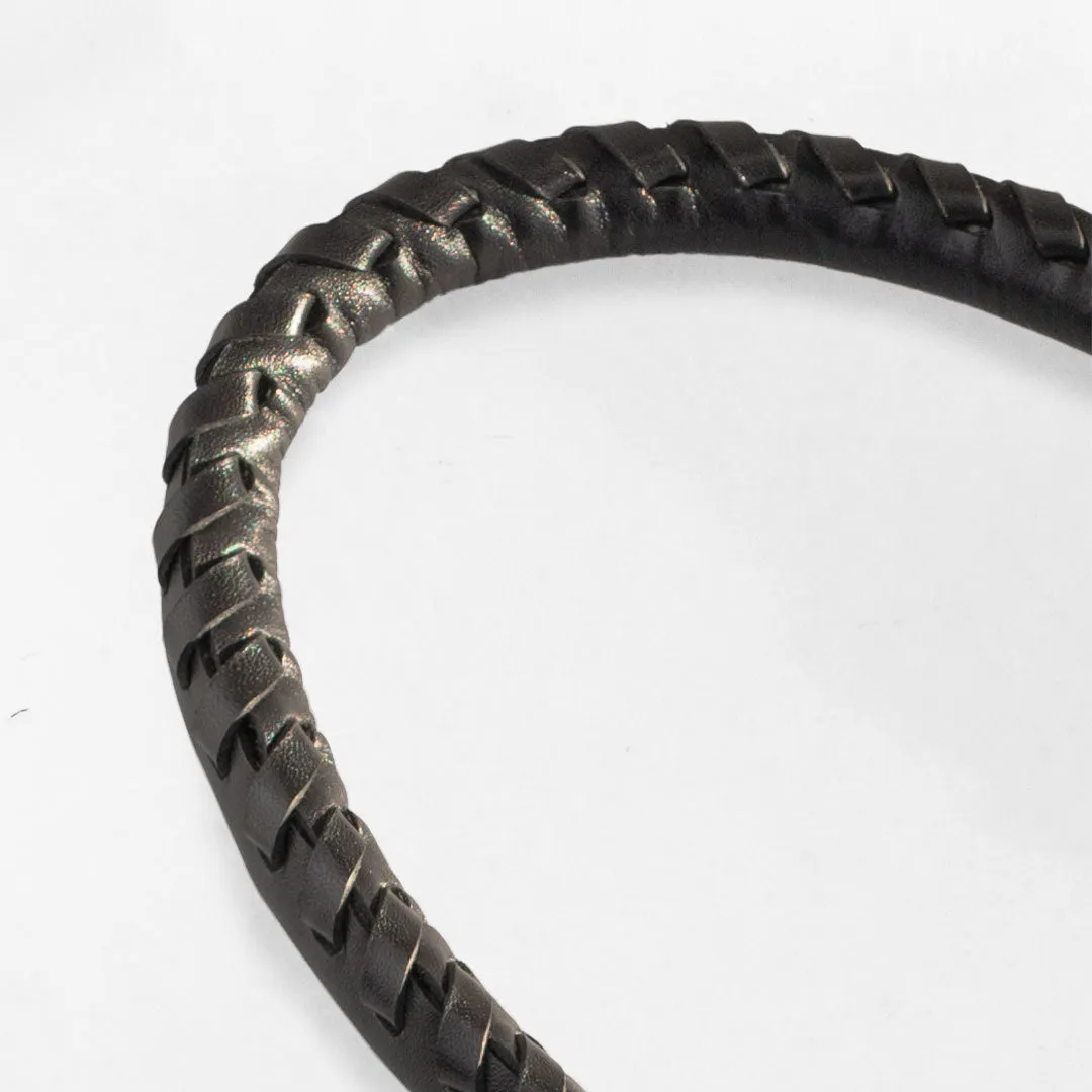 Baseball Stitch - Italian Leather Black Strap