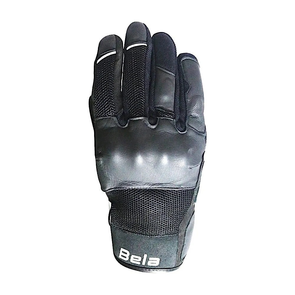 Bela Deluxe Black Leather Touring Gloves - Touchscreen Compatible