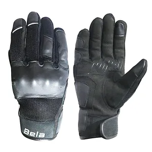 Bela Deluxe Black Leather Touring Gloves - Touchscreen Compatible