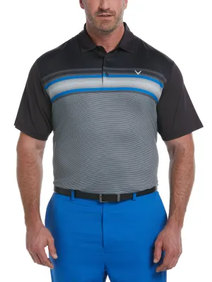 Big & Tall Engineered Energy Print Stripe Golf Polo