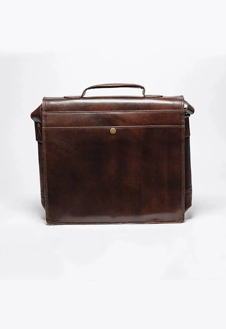 Black Coarse Leather Messenger Bag 2.0