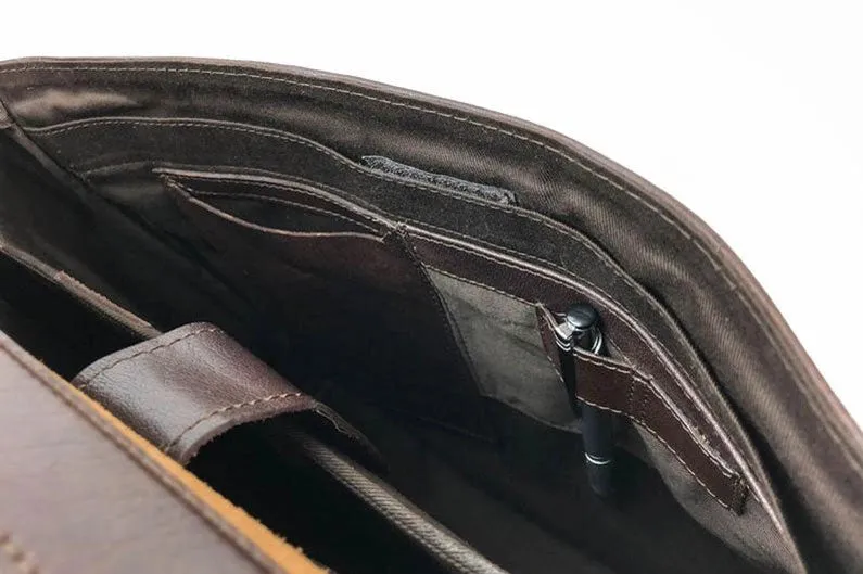 Black Coarse Leather Messenger Bag 2.0