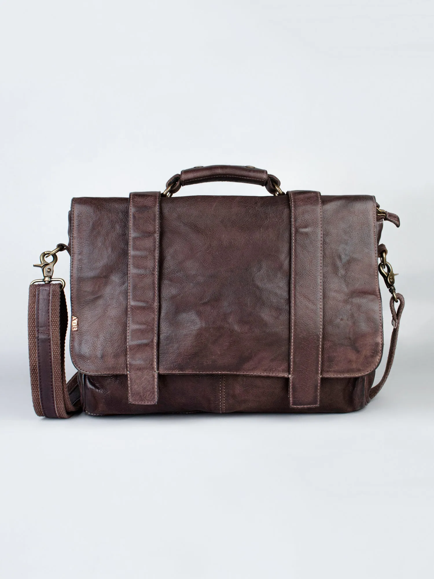 Black Leather Men's Messenger Bag By Art N Vintage