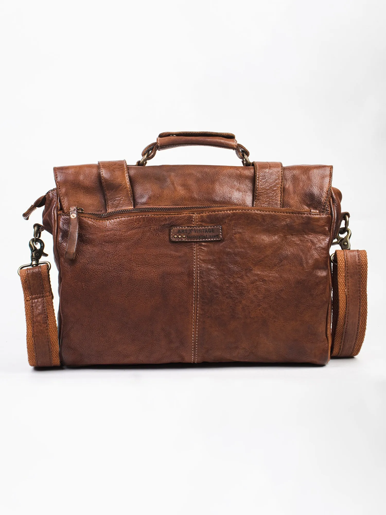 Black Leather Men's Messenger Bag By Art N Vintage