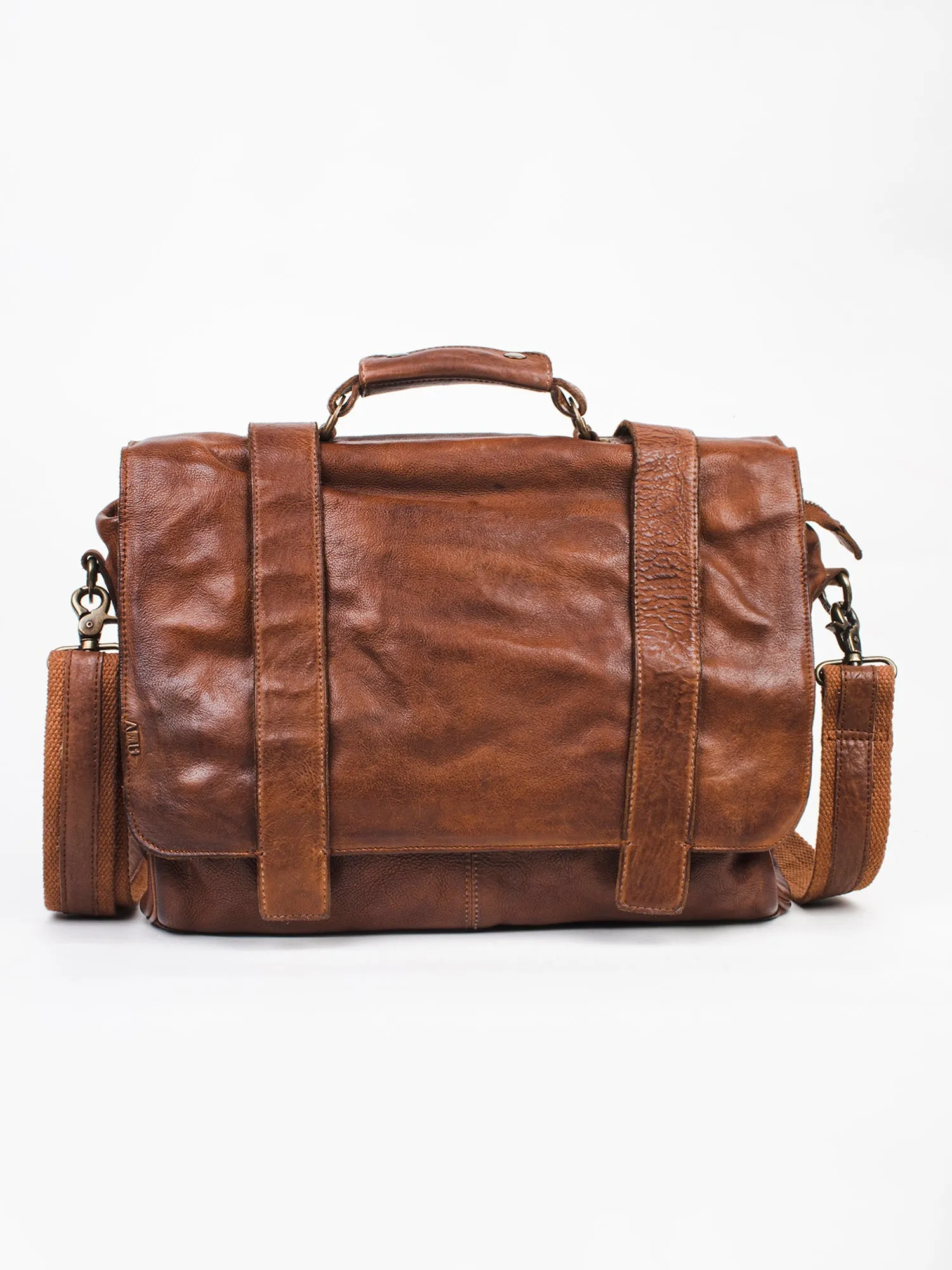 Black Leather Men's Messenger Bag By Art N Vintage