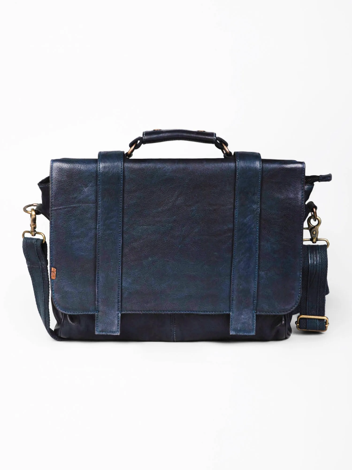 Black Leather Men's Messenger Bag By Art N Vintage