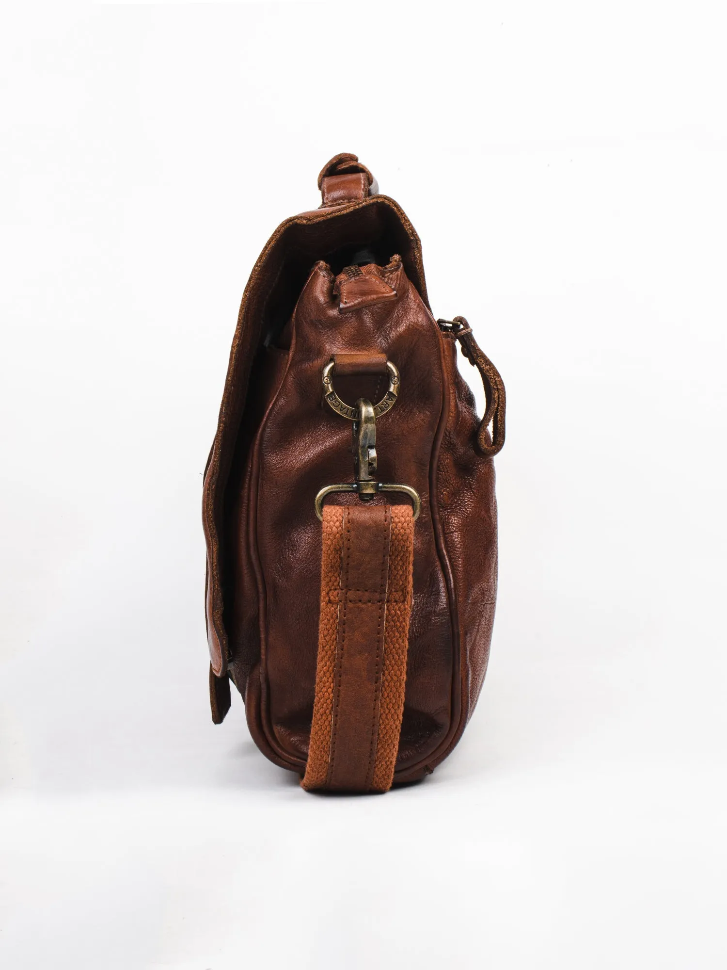Black Leather Men's Messenger Bag By Art N Vintage