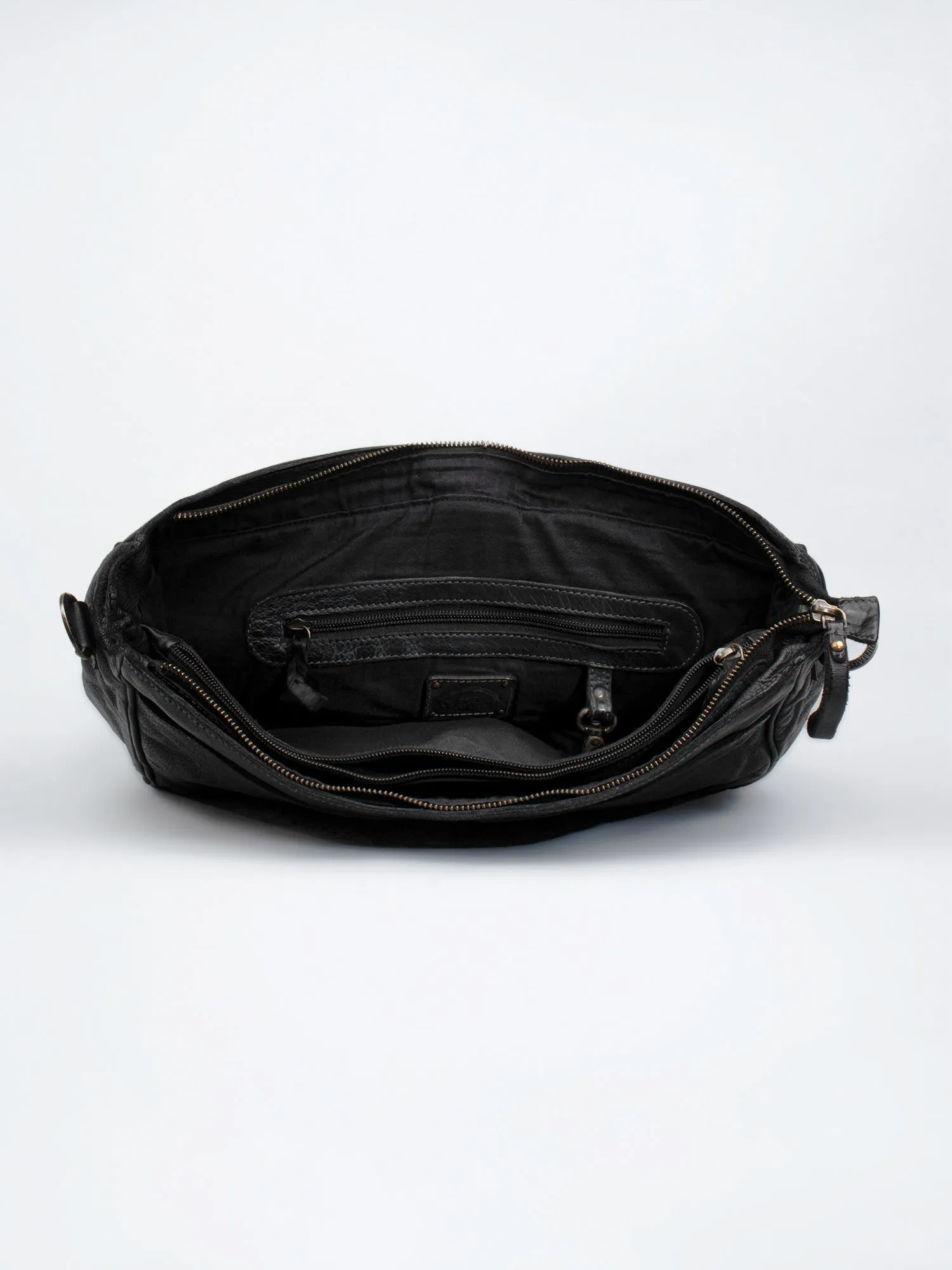 Black Leather Men's Messenger Bag By Art N Vintage