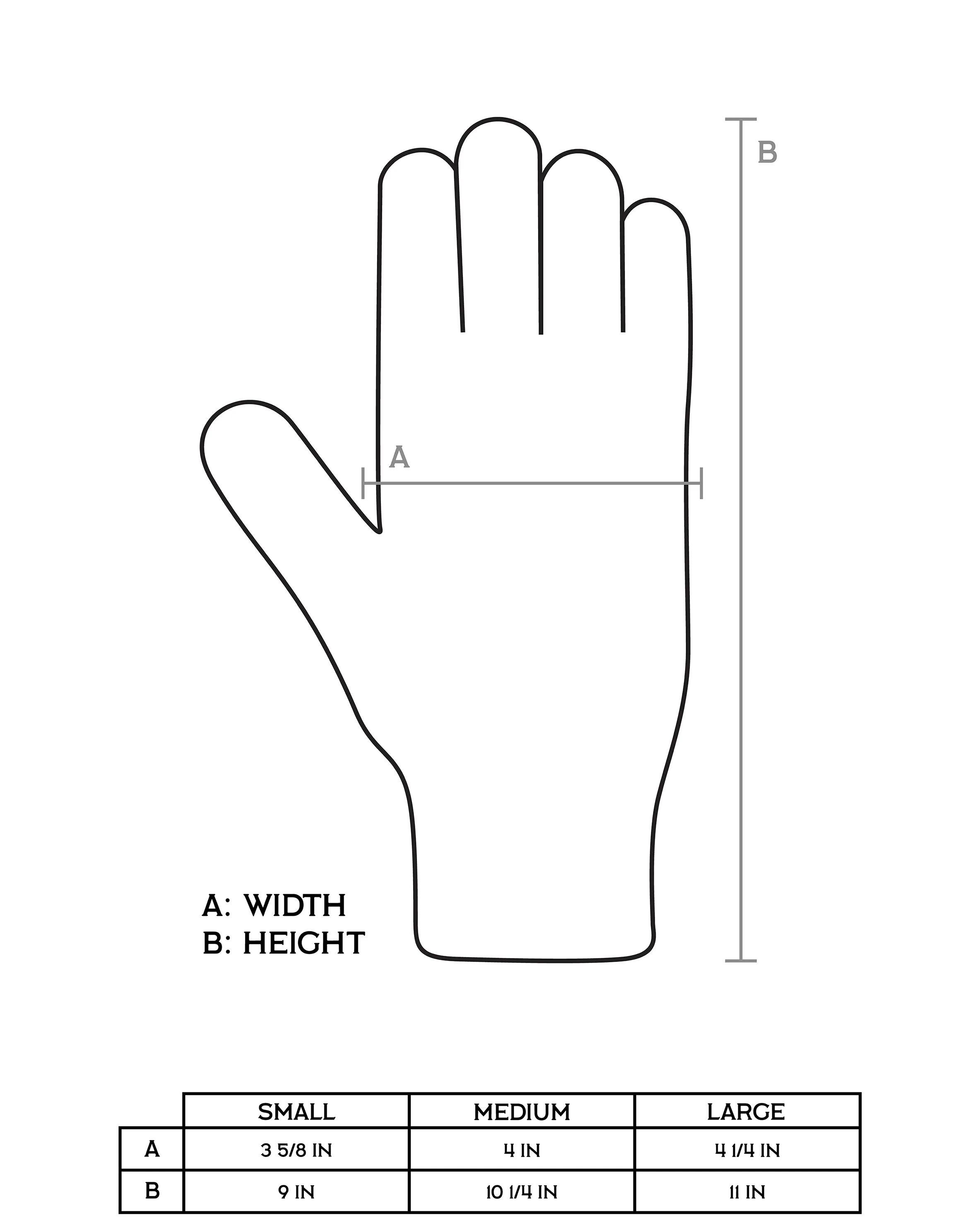 Black Melange Ragg Wool Full Glove - Medium